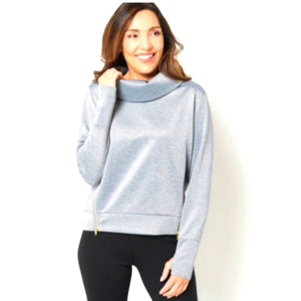 Addison Bay Gray Cowl Neck Pullover Sweater size Medium